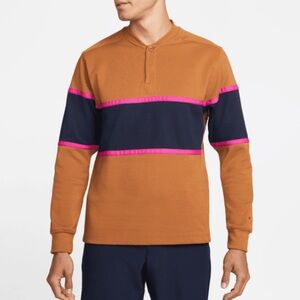 NEW Nike Dri-FIT Golf Henley Long Sleeve Shirt Monarch Orange DH1266-241 Mens S